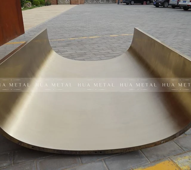 Gold Curved Stainless Steel Facade Cladding