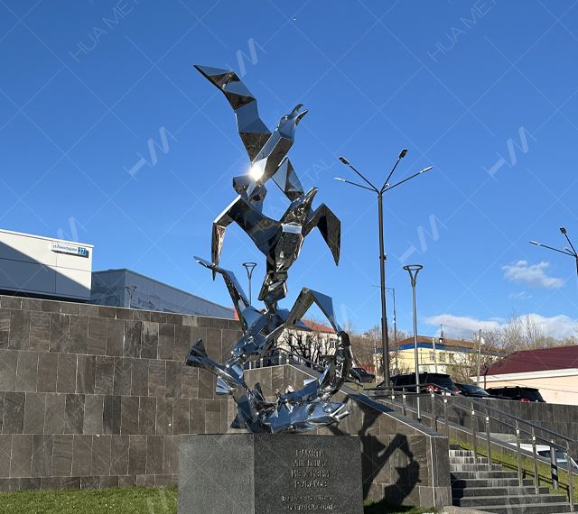 Stainless steel monument sculpture 04